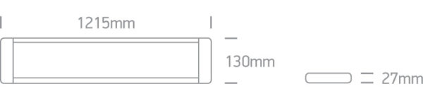 48W LED paviršinis linijinis šviestuvas, baltas, 3000K - Image 2