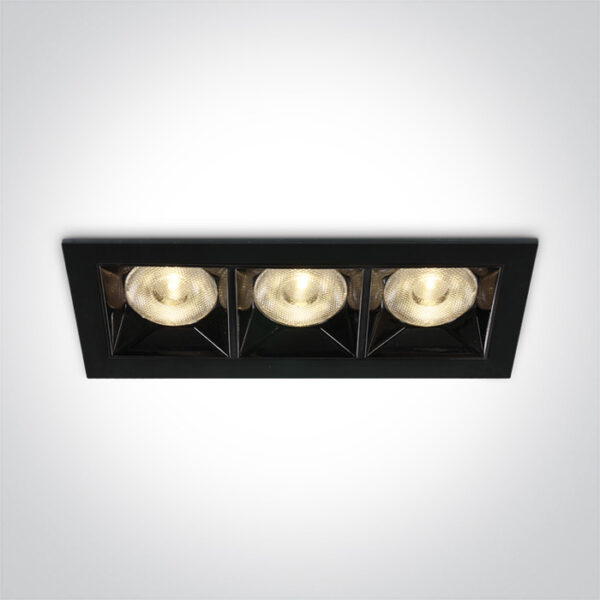 12W LED įleidžiamas šviestuvas, juodas, 3000K
