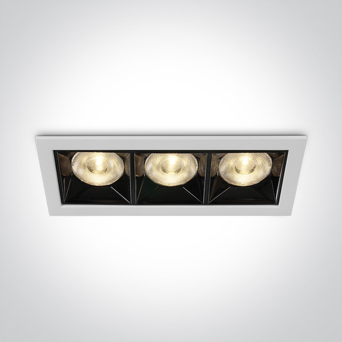 12W LED įleidžiamas šviestuvas, baltas, 3000K, 50306B/W/W