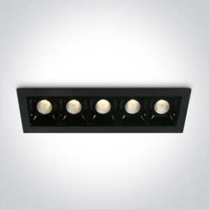 5x2W LED įleidžiamas šviestuvas, juodas, 3000K