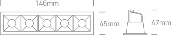 5x2W LED įleidžiamas šviestuvas, baltas, 3000K - Image 2