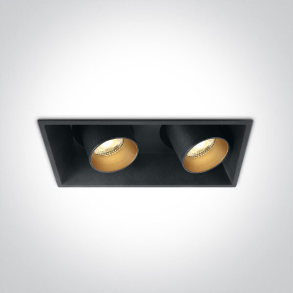 2x11W LED įleidžiamas pakreipiamas šviestuvas, juodas, 3000K