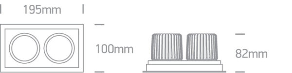 2x12W LED įleidžiamas pakreipiamas šviestuvas, baltas, 3000K - Image 3