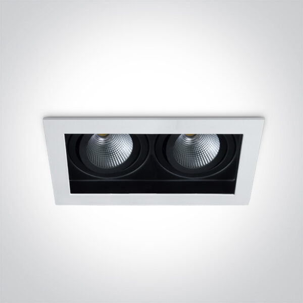 2x12W LED įleidžiamas pakreipiamas šviestuvas, baltas, 3000K