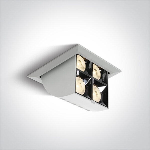 16W LED įleidžiamas pakreipiamas šviestuvas, baltas, 3000K