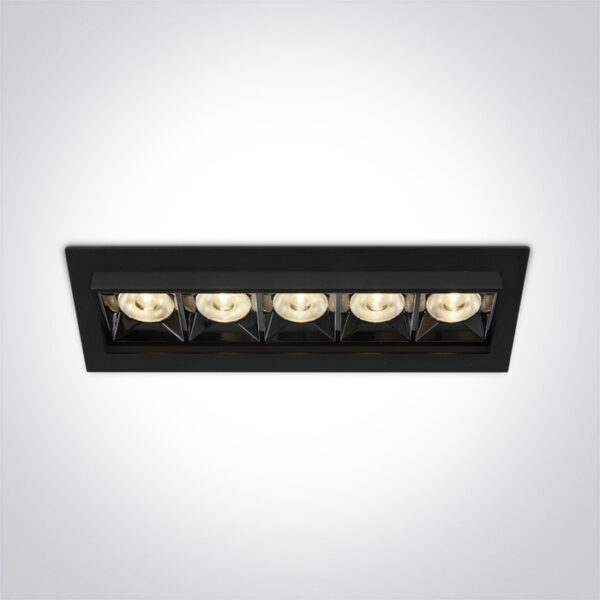 20W LED įleidžiamas pakreipiamas šviestuvas, juodas, 3000K
