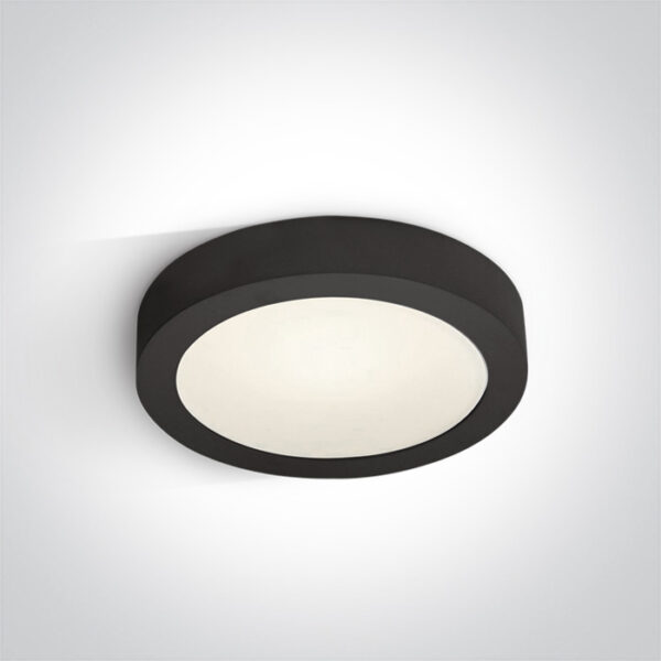 16W LED plafonas, juodas, 4000K