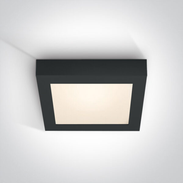 22W LED plafonas, juodas, 3000K