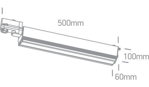 40W LED linijinis bėgelio šviestuvas, baltas, 4000K, 65026T/W/C - Image 2