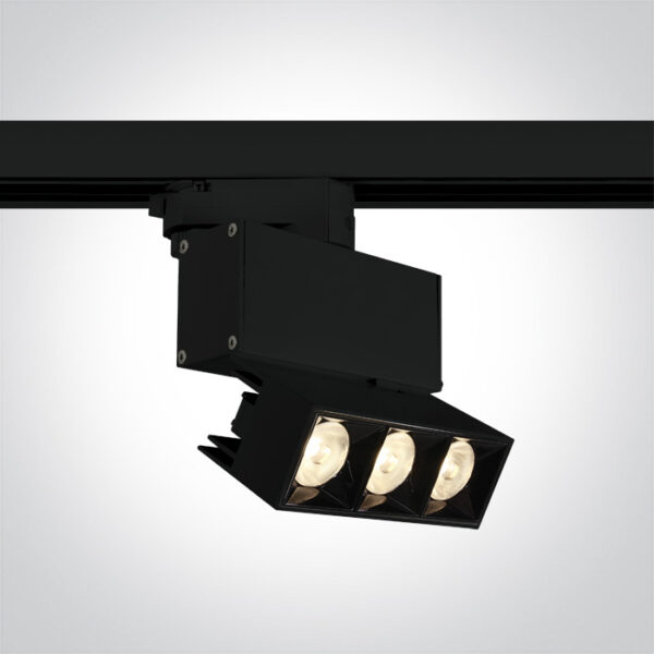 12W LED šviestuvas į bėgelius, juodas, 3000K