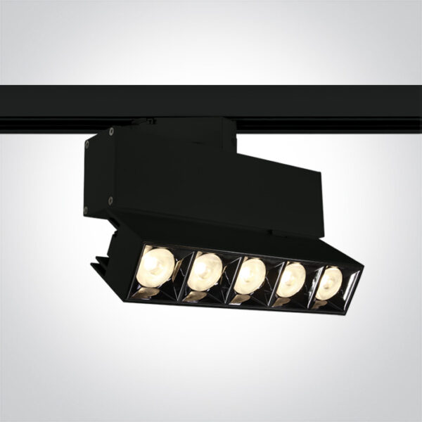 20W LED šviestuvas į bėgelius, juodas, 3000K