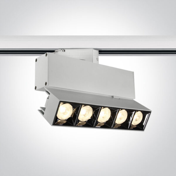 20W LED šviestuvas į bėgelius, baltas, 3000K