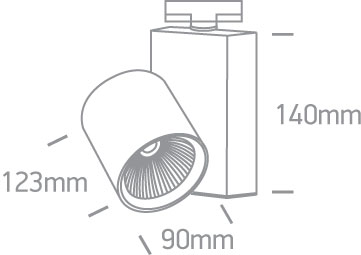 30W LED šviestuvas į bėgelius, juodas, 3000K, 65612NT/B/W - Image 2