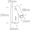 3W LED sieninis šviestuvas- skaitymo lempa, baltas, 3000K - Image 2