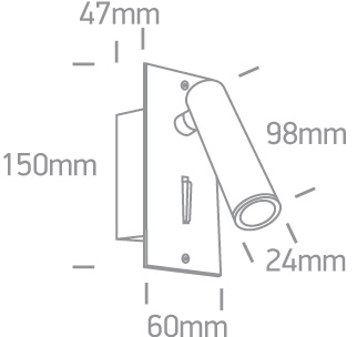 3W LED sieninis šviestuvas- skaitymo lempa, baltas, 3000K, 65746R/W/W - Image 2