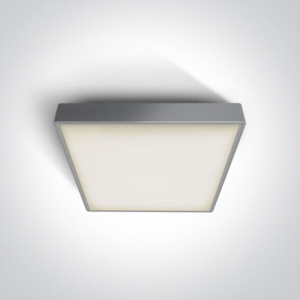 15W LED plafonas su avariniu moduliu, pilkas, 3000K