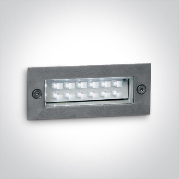 1,2W LED sieninis šviestuvas, nerūdijančio plieno sp., raudona šviesos sp.