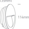 3W LED įleidžiamas sieninis lauko šviestuvas, baltas, 3000K - Image 2