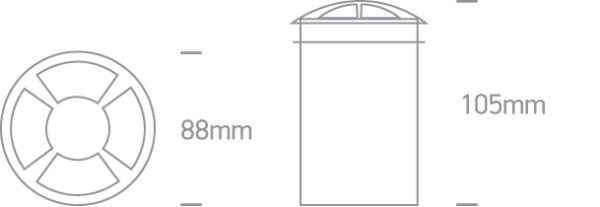 3W LED įleidžiamas į žemę šviestuvas, aliuminio sp., 3000K - Image 3