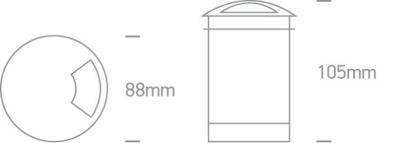 3W LED įleidžiamas į žemę šviestuvas, aliuminio sp., 3000K - Image 3