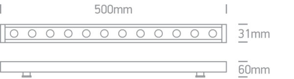 12x1W LED linijinis sienų šviestuvas, pilkas, 4000K - Image 2