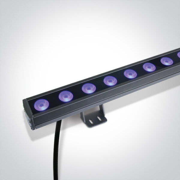 24x1,5W LED linijinis sienų šviestuvas, pilkas, RGB