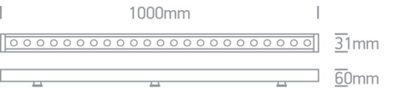 24x1W LED linijinis sienų šviestuvas, pilkas, 3000K - Image 2