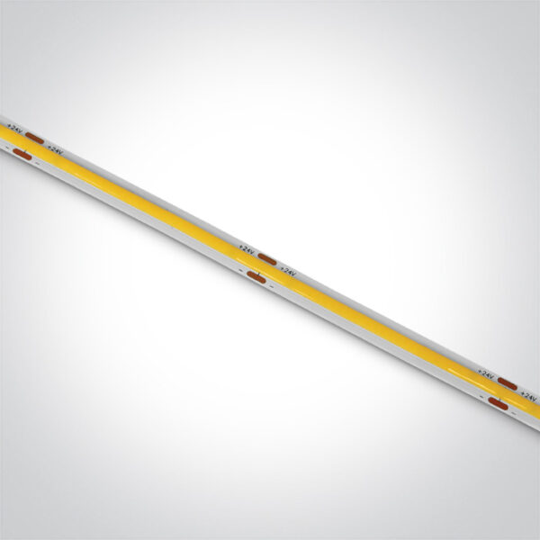 8W/m lanksti COB LED juosta, 24V, 3000K, 5m ritė