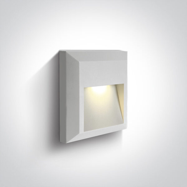 2W LED paviršinis fasado šviestuvas, baltas, 3000K