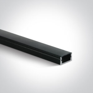 Paviršinis profilis, juodas, 2m, komplektuojamas su juodu difuzoriumi, laikikliais ir užbaigimais, 12mm LED juostai