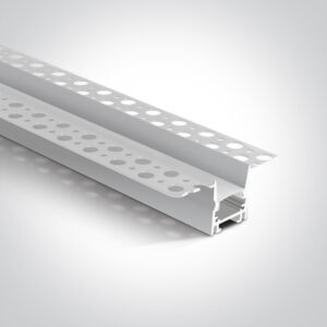 Įleidžiamas profilis, baltas, 2m, komplektuojamas su baltu difuzorium ir užbaigimais, 12mm LED juostai