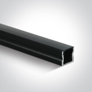 Paviršinis profilis, juodas, 2m, komplektuojamas su juodu difuzoriumi, laikikliais ir užbaigimais, 12mm LED juostai