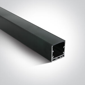 Paviršinis profilis, juodas, 2m, komplektuojamas su juodu difuzoriumi ir užbaigimais, 25mm LED juostai