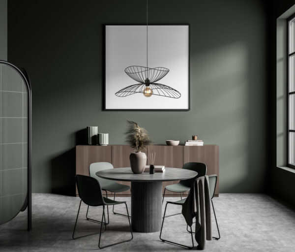 Pakabinamas šviestuvas GALIA, E27, juodas - Image 2