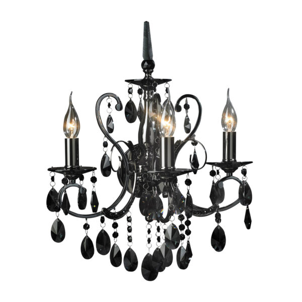 Sieninis šviestuvas BAROCCO BLACK, E14, juodas