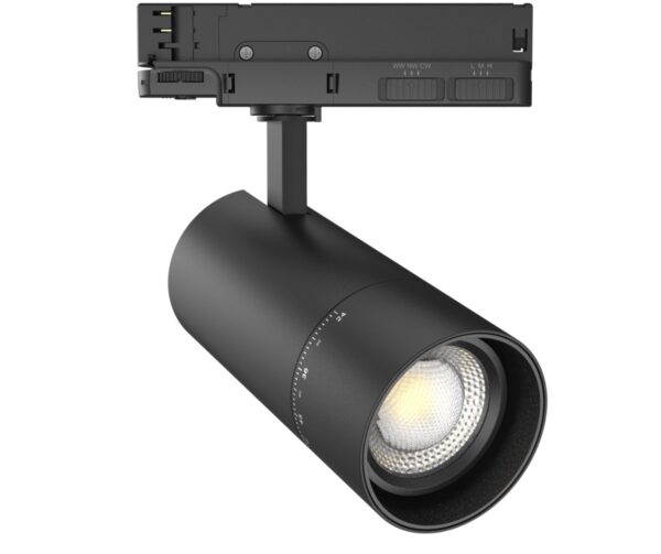 30W LED akcentinis šviestuvas į 3 fazių bėgelius OPTONICA, juodas, 3000/4000/5000K