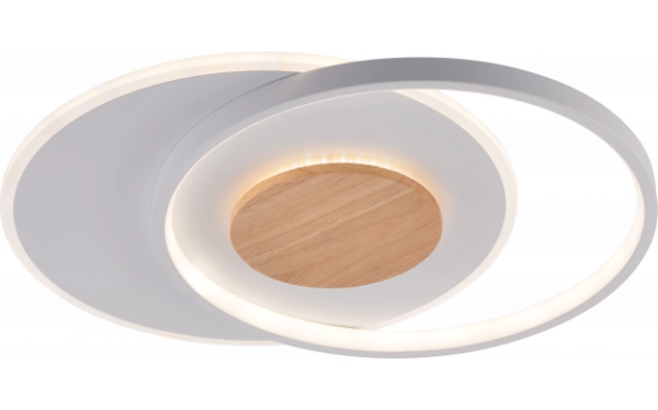 54W LED paviršinis šviestuvas, baltos/medžio sp., 3000K-6000K, dimeriuojamas