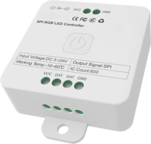 LED juostos valdiklis SPI RGB, 5-24V, Bluetooth valdymas programėle