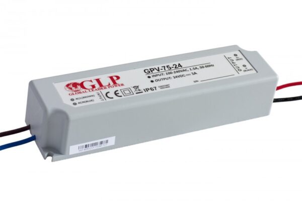 72W LED maitinimo šaltinis GLP 24V, IP67