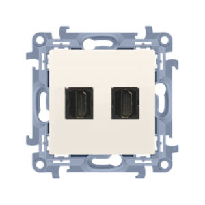 Kištukinis lizdas su HDMI, 2 vt. kreminis, potinkinis, Simon10, CGHDMI2.01/41