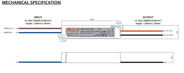 36W LED maitinimo šaltinis GLP, 24V/1.5A, IP67 - Image 2