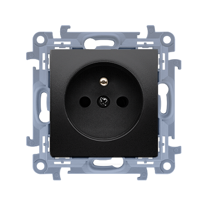 Kištukinis lizdas, Juodas matinis, Potinkinis, IP20, Kontakt-simon, Simon10, CGSZ1CZ.01/49