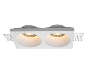 Užglaistomas 2xGU10 lemputės rėmelis, baltas