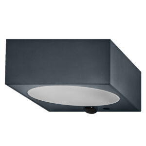 10,7W LED sieninis fasado šviestuvas ENDURA STYLE, tamsiai pilkas, 3000K, dimeriuojamas, su judesio davikliu ir saulės baterija