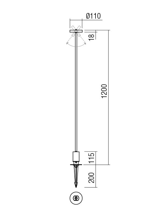 12W LED įsmeigiamas lauko šviestuvas ELFIC, tamsiai pilkas, 3000K, IP54, 90467 - Image 3