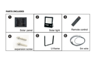 12W LED prožektorius su saulės baterija, juodas, 6400K