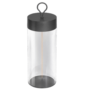 1,2W LED įkraunamas pastatomas šviestuvas, tamsiai pilkas, 2700K, dimeriuojamas