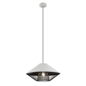 Pakabinamas šviestuvas GRILL, E27, baltos/juodos sp., 01-3004