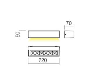 7W LED sieninis fasado šviestuvas AROOS, baltas, 3000K, 90247
