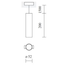 21W LED šviestuvas TUBE į magnetines sistemas INSIGHT, juodas, 3000K, 48V, DALI
